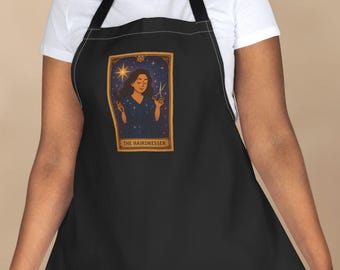 Witchy Hairstylist Apron | Magical Tarot Hairdresser Work Apron