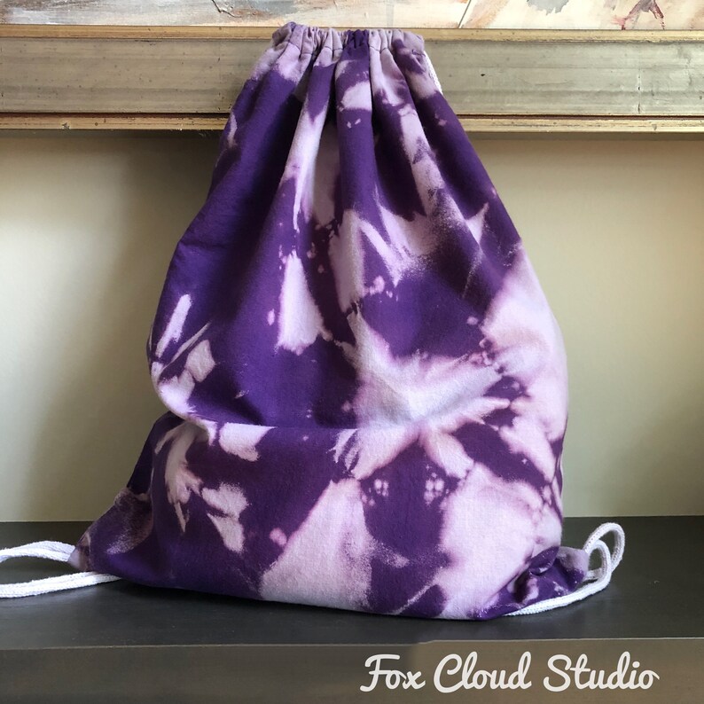 purse small bag shoulder bag Drawstring Bag Bright Turquoise reverse tie dye backpack