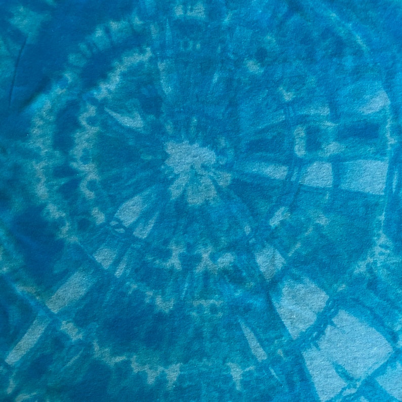 Tank Top Bright Blue reverse tie dye T shirt Womens Medium
