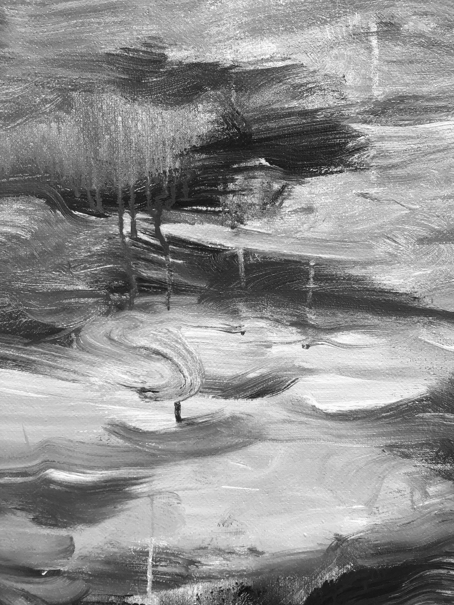 Extra Large Black White Canvas Painting Abstract painting Etsy