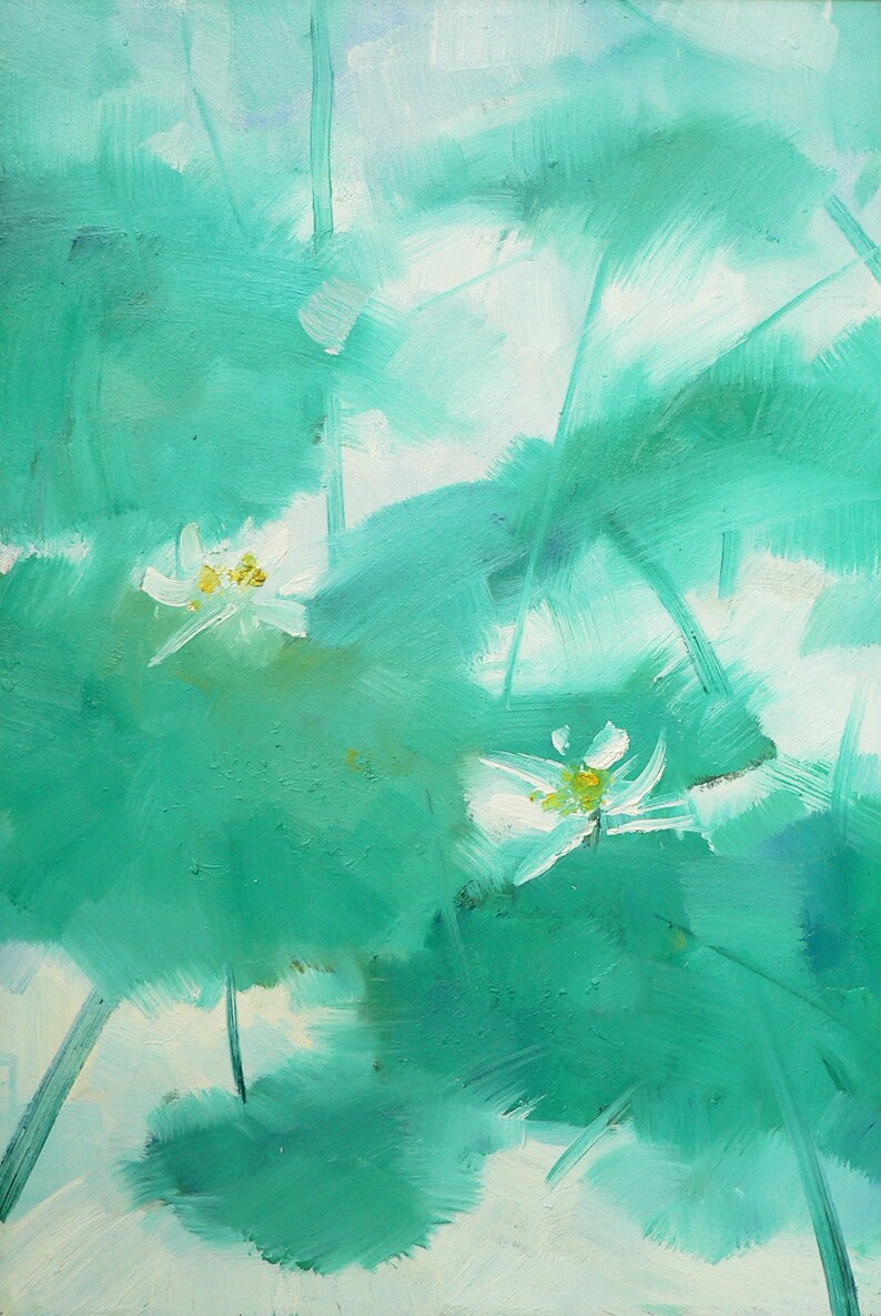 Lotus Flower Painting oversize Painting original Large Etsy