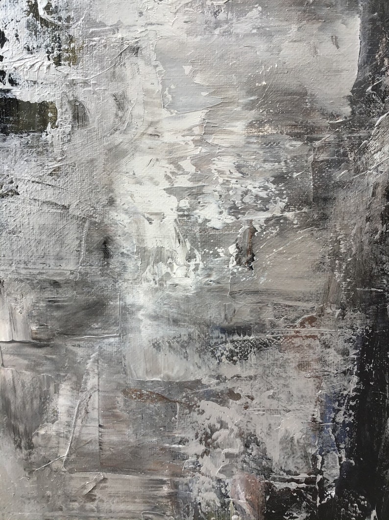 Extra Large Black Silver Abstract Painting modern Etsy