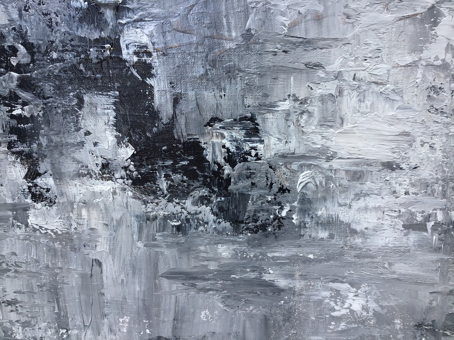 Black and Silver Extra Large Canvas Painting Abstract Etsy