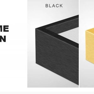 May include: The Out Frame Color Option: Exquisite and Simple. Three frame samples are shown: black, golden, and silver.