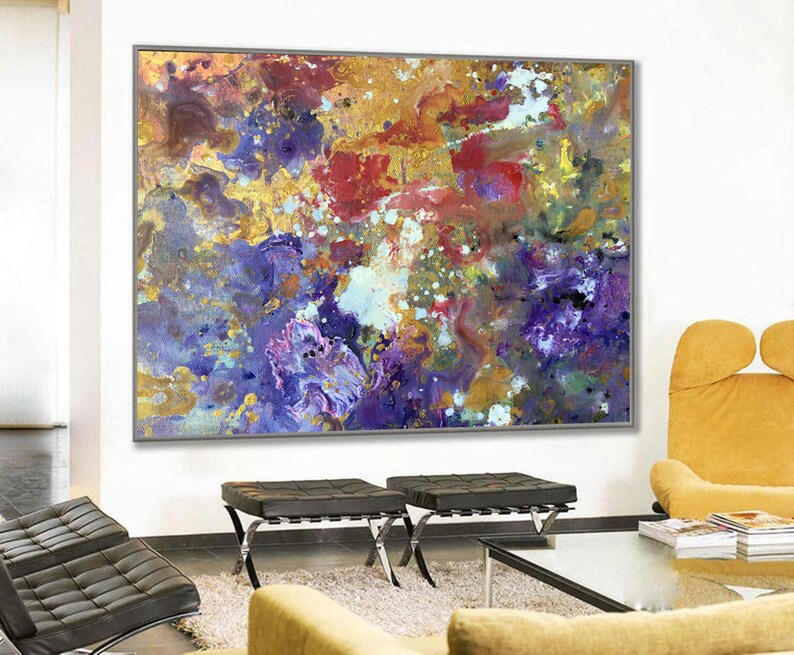 Large Gold Abstract Painting modern Artoversize Painting Etsy