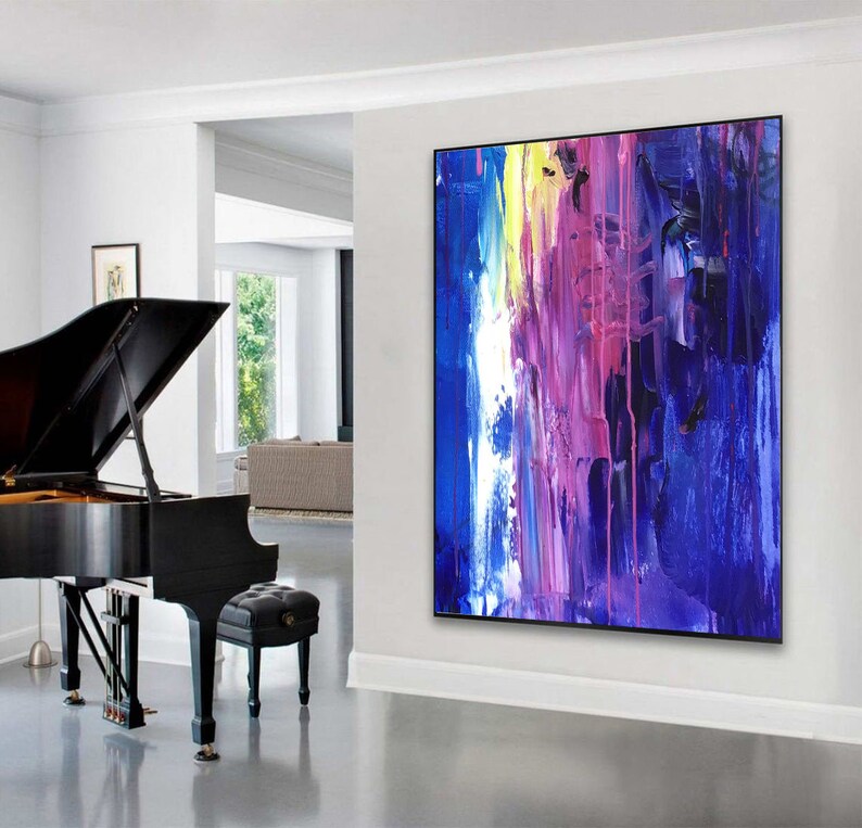 Extra Large Purple Abstract Painting modern Artoversize Etsy