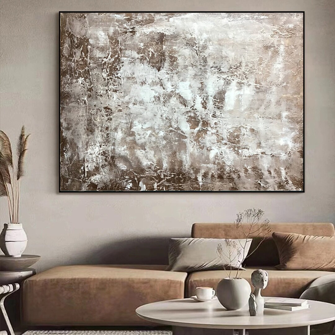 Brown Beige 3D Texture Abstract Painting Minimalist Art - Etsy