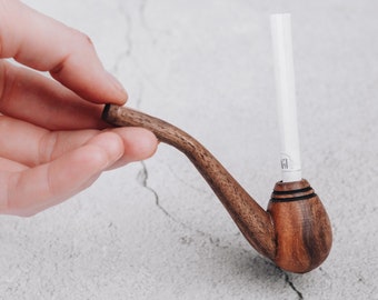 cigarette handle Handcrafted Walnut Wood Cigarette Holder, Small Smoking Pipe
