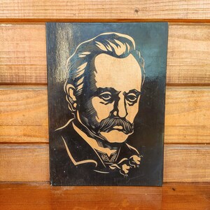 Portrait / Wooden portrait / Ivan Franko / Vintage wall decor / Ukrainian wall decor / Portrait Ivan Franko / famous Ukrainian