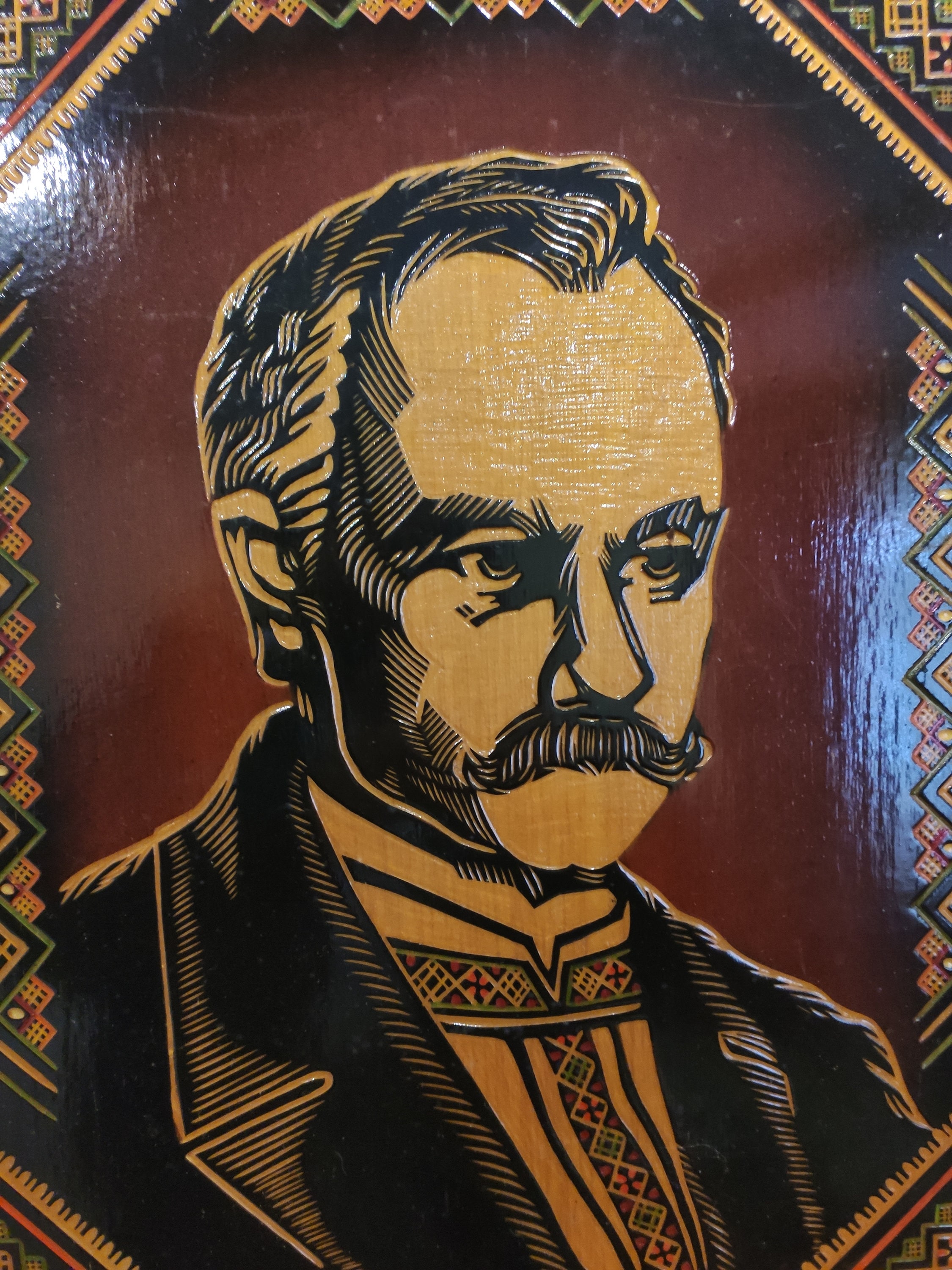 Vintage Wood Carved Portraits / Taras Shevchenko / Ivan Franko Etsy