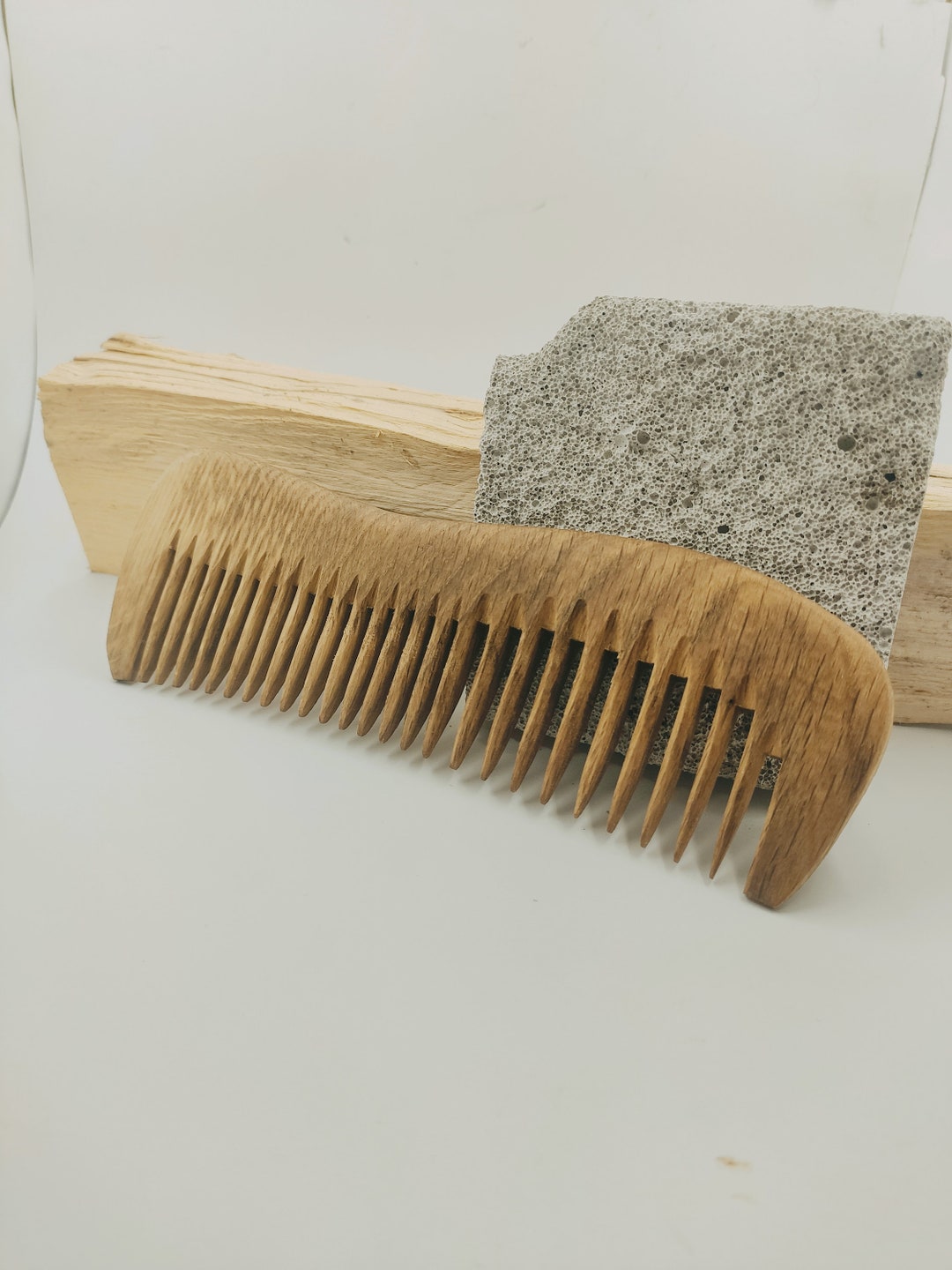 Hair Comb / Wood Hair Comb / Oak Wood Hair Accessory / Wide Tooth Comb ...