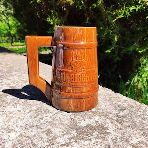 Beer mug / Beer glass / Ceramic beer mug / Vintage Ceramic beer mug / Ukrainian ceramics / beer stein