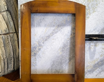 Vintage Arched Wood Frame 1940s | Arch Top Picture Frame | Antique Wooden Photo Frame 22x17 | Mid Century Wall Decor | Farmhouse Frame