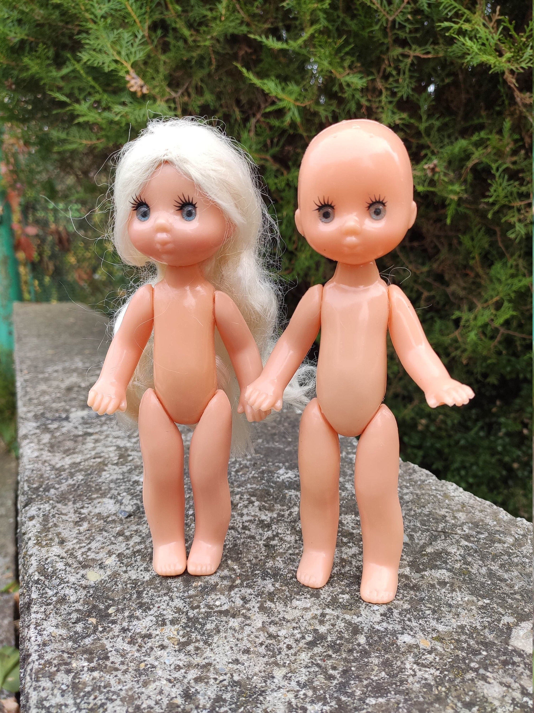 VINTAGE TOY DOLL BROTHER AND SISTER SAILORS RUBBER ROMANIA SOVIET CCCP ERA