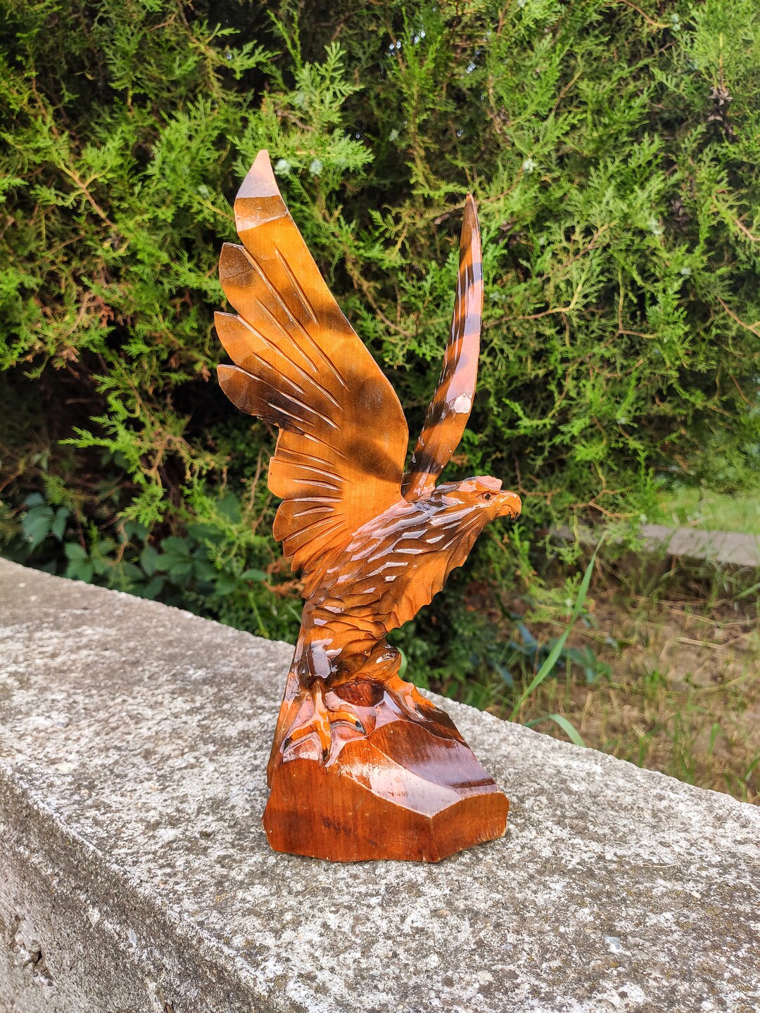 Handcarved Eagle / Eagle / Wooden Eagle / Vintage Handcarved Etsy