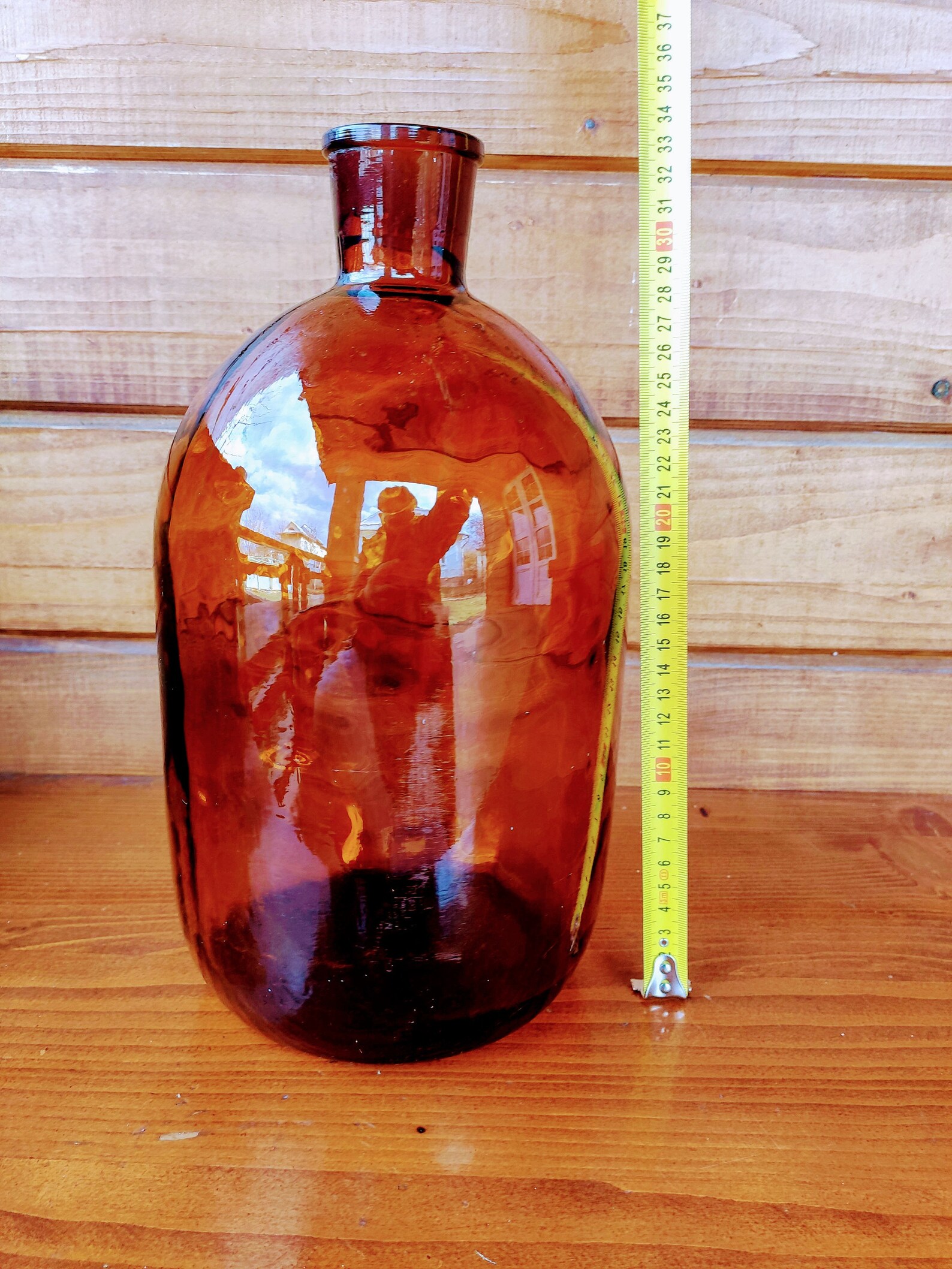 Große Vintage Flasche / Antike braune Flasche / Bernstein Glas | Etsy