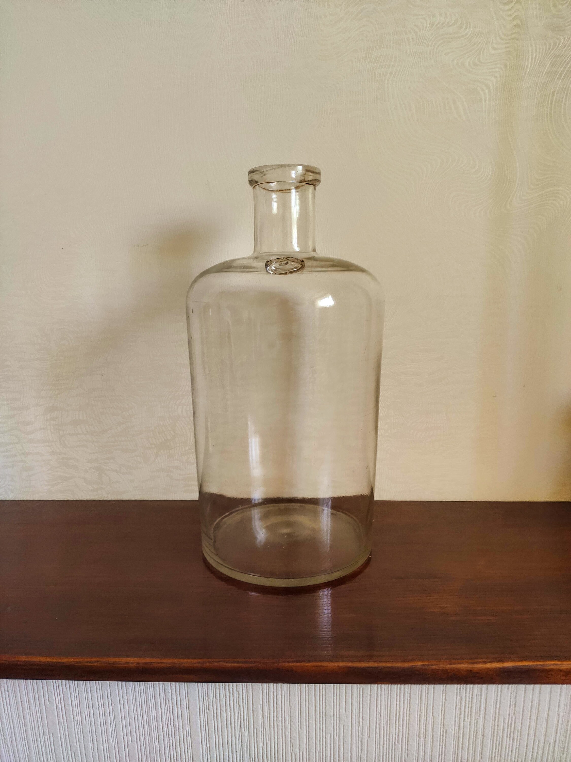 大型ヴィンテージ透明ガラスボトル：5.5リットル 薬瓶風装飾 - Etsy 日本