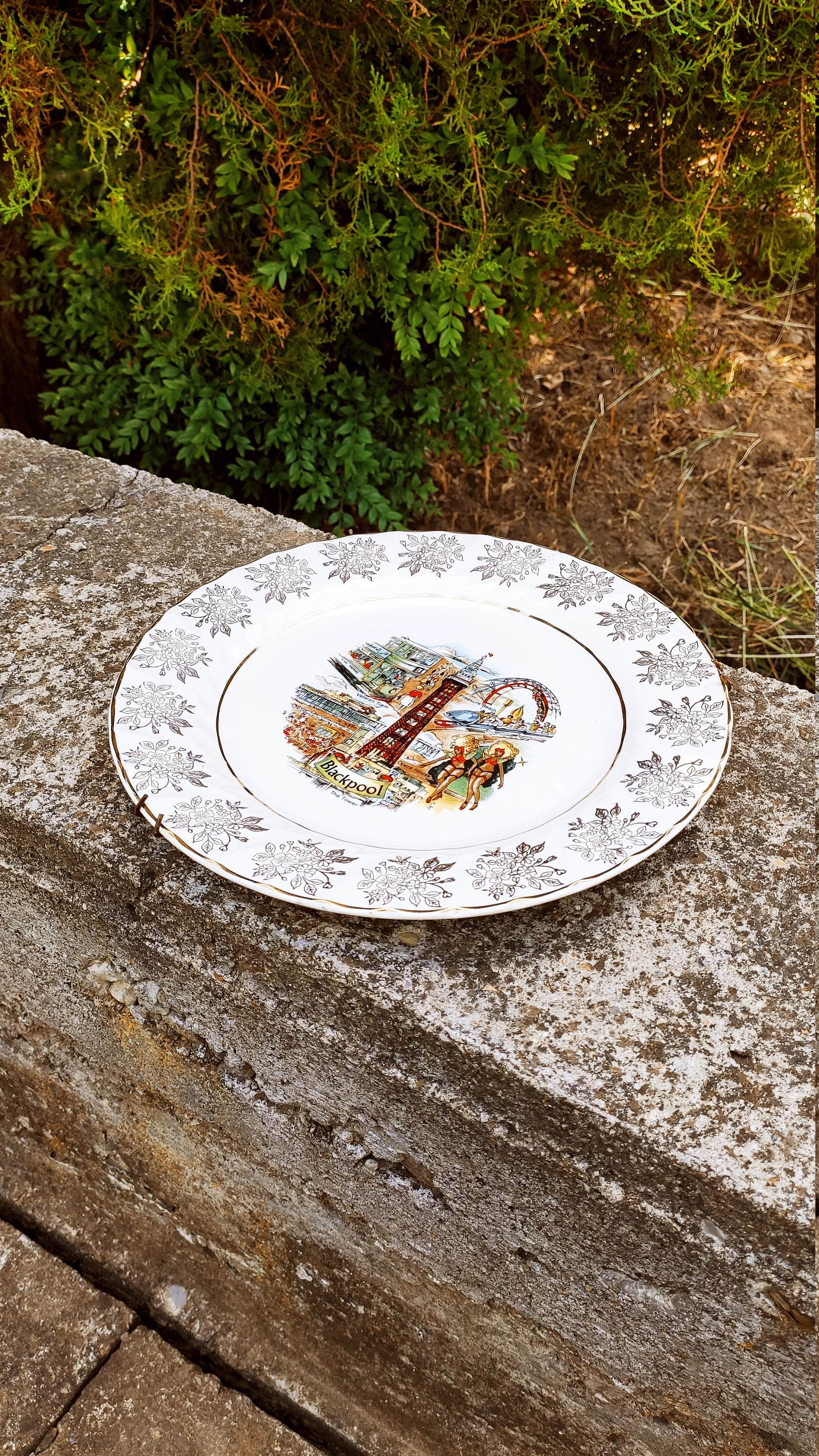 Porcelain wall decor / Porcelain wall plate / Barratts Etsy