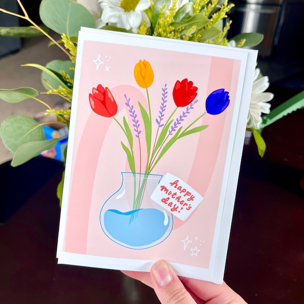 Mother's Day Greeting Card / Mother's Day Flowers / Tulips Card