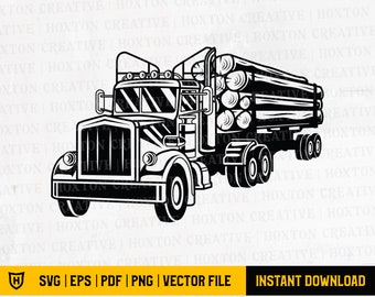 Download Log Truck Art Etsy