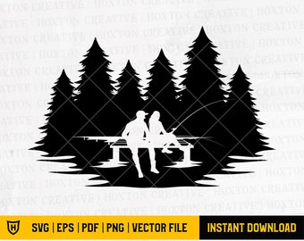 Download Fishing Woman Svg Etsy