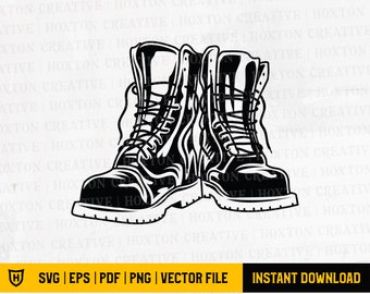 Combat Boots Svg Etsy