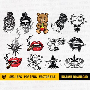 Set A 13 Bundle Cannabis Designs / Cannabis Cliparts / Svg Files for Cutting Machines / Marijuana svg / Cannabis Svg / Weed Svg