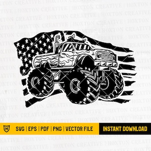 US Monster Truck Svg File | US Truck Svg | US Off Road Svg | Extreme Rides Svg | Big Truck Off Road Svg | Cutting Files