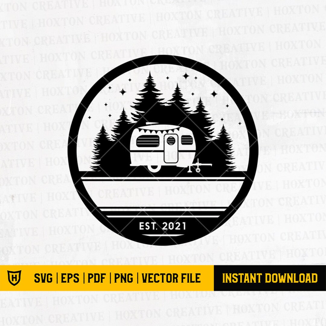 Vintage Retro Camper Svg File Camping Sign Svg Family Monogram Svg