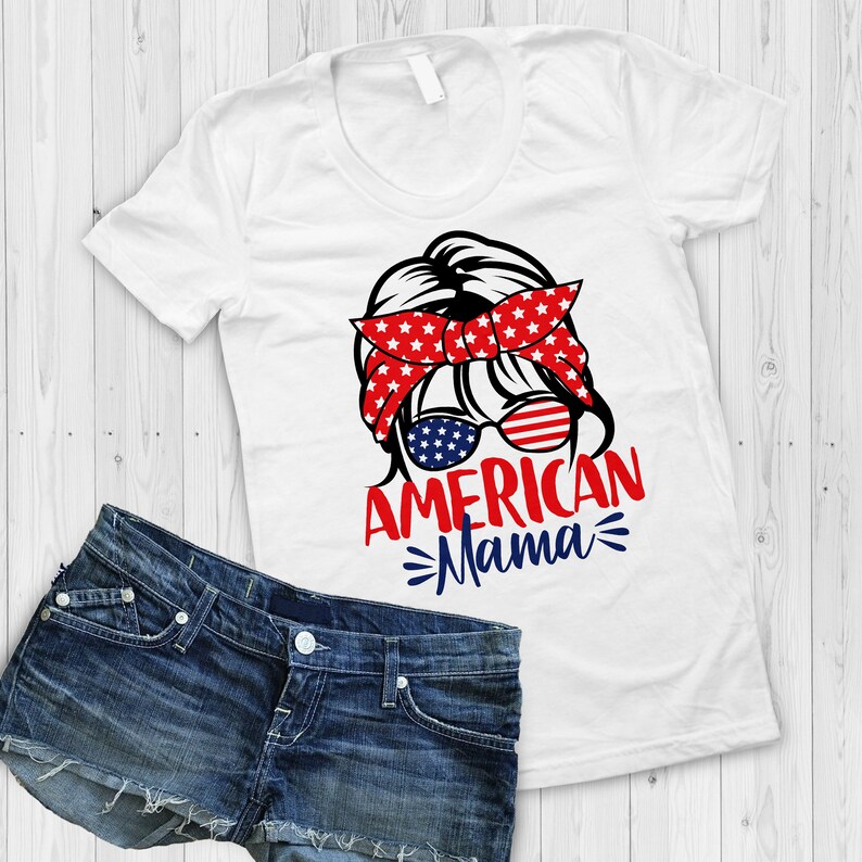 Download Bundle American Mom with Bandana Svg 4th Of July SVG | Etsy