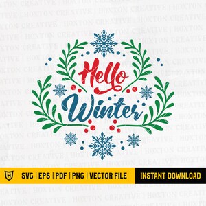 Hello Winter Svg | Winter Svg | Winter Quotes Svg | Winter Cut Files | Winter Svg for Shirts | Winter Cricut Svg | Cutting Files