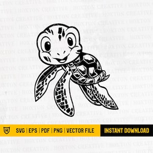 Linda tortuga bebé svg / linda tortuga svg archivo / tortuga marina svg / ilustración de tortuga / tortuga svg / tortuga clipart / archivos de corte