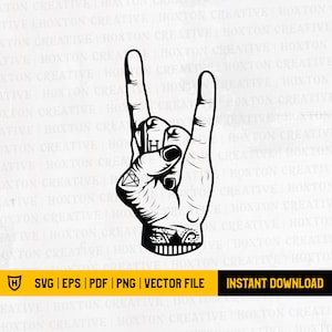 Rock and Roll Svg | Rock Hand Svg | Rock on Skull Svg | Skeleton Svg | Rock Hand Stencil | Cut Fie