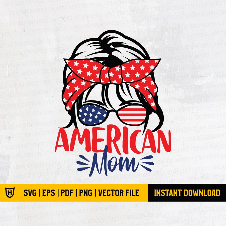 Download American Mom with Bandana Svg 4th Of July SVG Fourth Of | Etsy