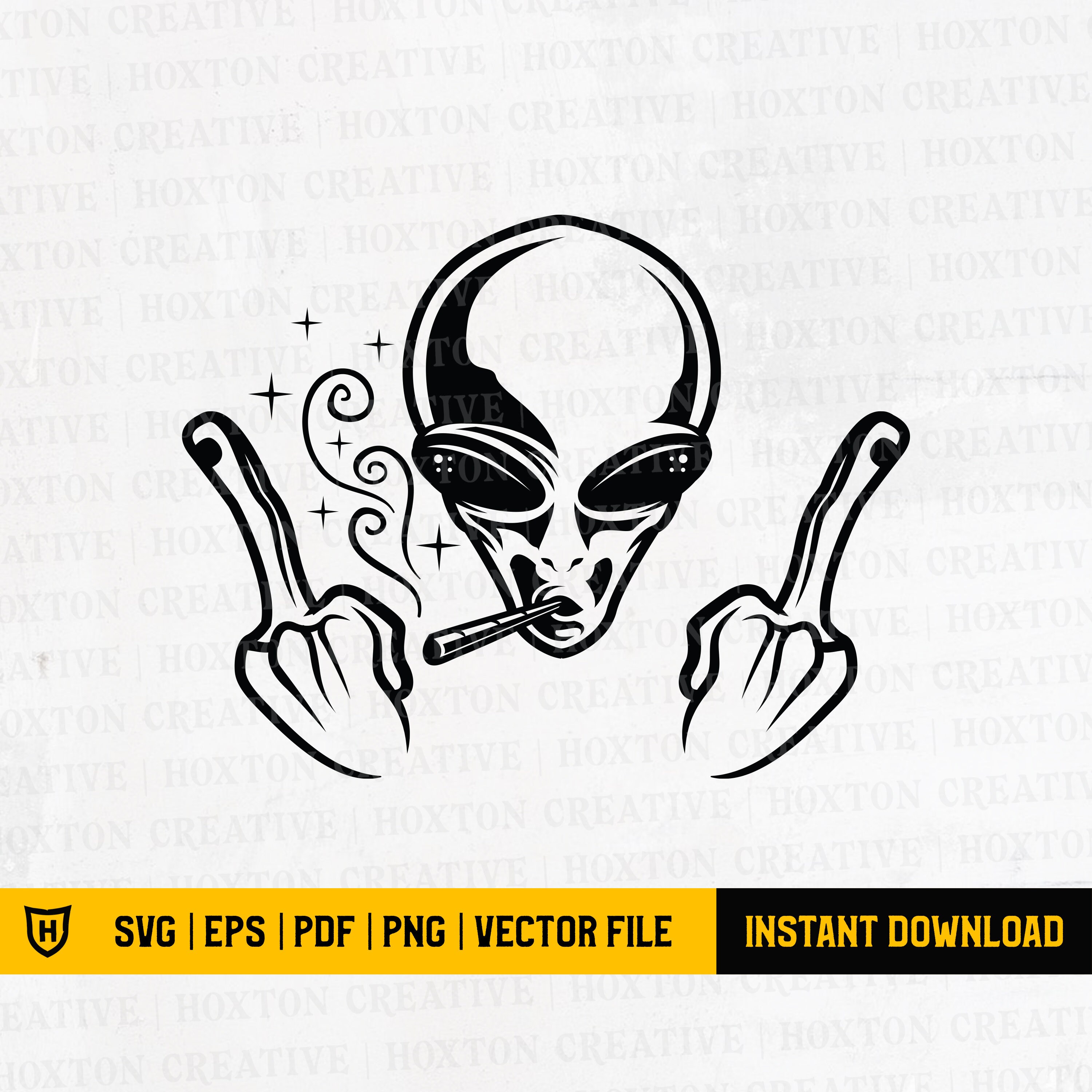 Alien Rauchen Cannabis SVG | Bong Cannabis | Marihuana-Svg | Stoned Natürliche Gelenk SVG | Unkraut SVG | Schneidedatei
