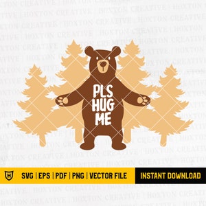 Cute Bear Svg | Bear Hug Svg File for Cricut | Bear Cut File | Cute Bear Clipart | Bear Svg File | Hug Me Svg | Cute Bear Vector