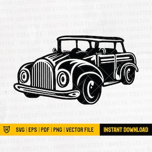 Vintage Auto SVG | Auto-Svg | Vintage-Svg | Sportwagen-Svg | Oldtimer-Svg | Altes Auto SVG | Motor-Svg | Schneidedateien