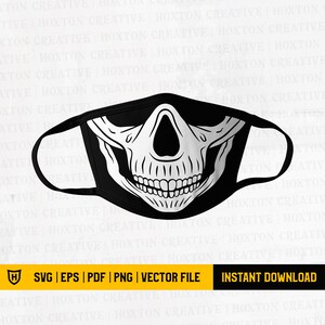 Skull Face Mask Svg | Skull Mask | Skeleton Mask | Funny Face Mask Design | Cricut File | Digital Download | Cutting File