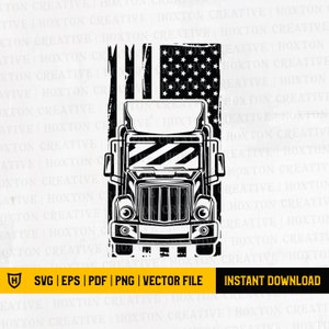 US Truck Driver Svg | Truck Svg | Truck Logo Svg | Truck Driver Svg | Semi Truck Svg | Truck Silhouette | Cut File