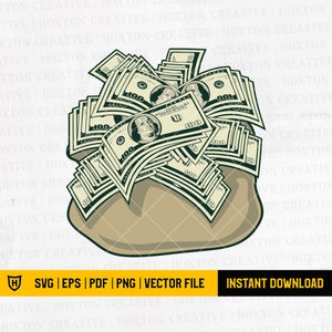 Moneybag Svg File | Money Vector | Moneybag Clipart | Dollar Svg | Money Silhouette | Bag of Money Svg | Cutting Files