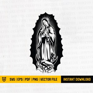 Virgen María Svg / Madre María Ilustración / María Madre de Dios / Cristiana Svg / Iglesia Svg / Religiosa Svg / Virgen De Guadalupe