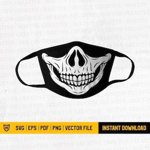 Skull Face Mask Svg | Skull Mask | Skeleton Mask | Funny Face Mask Design | Cricut File | Digital Download