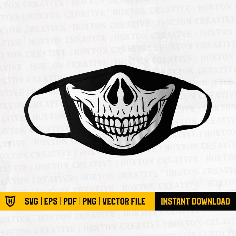 Skull Face Mask Svg Skull Mask Skeleton Mask Funny Face Etsy