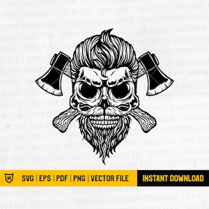 Lumberjack Skull Svg File | Lumberjack Png | Axemen Svg | Lumberjack Skull Illustration | Lumberjack Logo Svg | Cutfiles