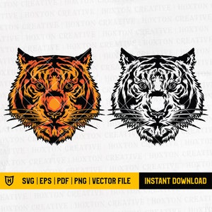 Tiger Animal Svg File | Tiger Clipart | Tiger Png | Tiger Cut Files | Tiger Stencil | Wild Animal Svg | Animal Svg | Tiger Cat Svg