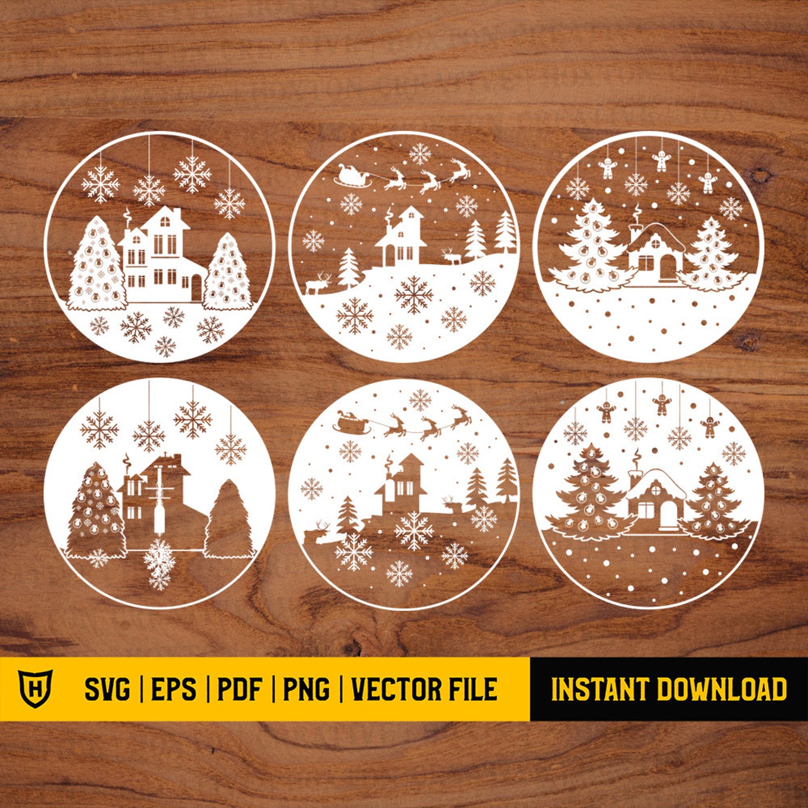 Autocollants Scènes De Noël Pour Scrapbooking - Lot De 10 Cartes + 14 Autocollants PET - Effet 3D Livre - Pour Projets DIY, Déco Verre, Bois, Papier