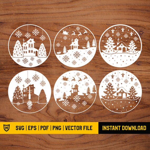 Download Christmas Svg File Christmas Landscape Christmas Scenes Etsy