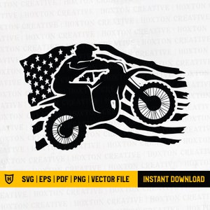 USA Flag Exteme Motorcross Svg | USA Motorcycle Racing Svg | Dirt Bike Racing Svg | Motor Racing Svg | Motorcross Clipart | Cut Files