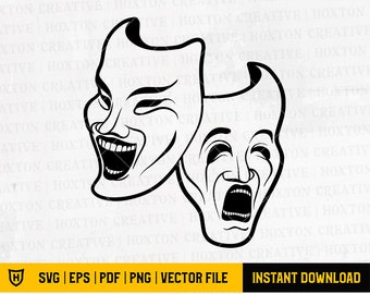 Happy Sad Masks Svg Etsy Canada