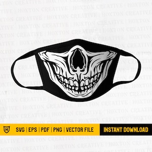 Face Mask Skull Svg | Skull Mask | Skeleton Mask | Funny Face Mask Design | Cricut File | Digital Download